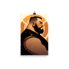 Gay Art: Eugene, Gay Print, Gay Muscle Bear Art, Hot Gay Bear, Jock Muscle, Bearded Hot Daddy Poster featuring a muscular man.