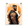 Gay Art, Gay Print, Gay Muscle Bear Art featuring a bearded man in black shirt.