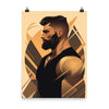 Gay Art: Ian, Gay Print, Gay Muscle Bear Art, Hot Gay Bear, Jock Muscle, Bearded Hot Daddy Poster, male figure with a beard.
