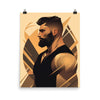 Gay Art: Ian, Gay Print, Gay Muscle Bear Art, Hot Gay Bear, Jock Muscle, Bearded Hot Daddy Poster in stylish graphic design.