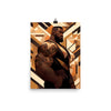 Gay Art: JACK, Gay Print, muscular black bear poster with geometric background.