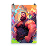 Gay Art: Tom, Gay Print, Gay Muscle Bear Art, bearded man in colorful design.