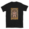 Gay BDSM Jesus - Tshirt featuring a muscular man in a provocative design on a black tee.