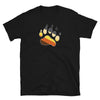 Gay Bear Men Shirt - Cute Gay Bear Paw Pride Flag Colors for Gay Bear Cubs 16, black t-shirt with colorful bear paw design.