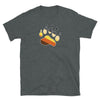 Gay Bear Men Shirt - Cute Gay Bear Paw Pride Flag Colors for Gay Bear Cubs 16, dark grey shirt with colorful bear paw print.