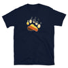 Gay Bear Men Shirt - Cute Gay Bear Paw Pride Flag Colors for Gay Bear Cubs 16, navy shirt with paw print design.