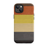 Gay Bear Pride Flag Wooden Texture Print iPhone® Clear Case with colorful stripes.