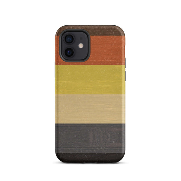 Gay Bear Pride Flag Wooden Texture Print iPhone® Clear Case with colorful striped design