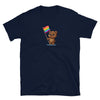 Gay Bear Pride Shirts LGBTQ Ally Gift Shark Rainbow Gay Flag Funny LGBTQ Pride navy t-shirt with cute bear holding rainbow flag.