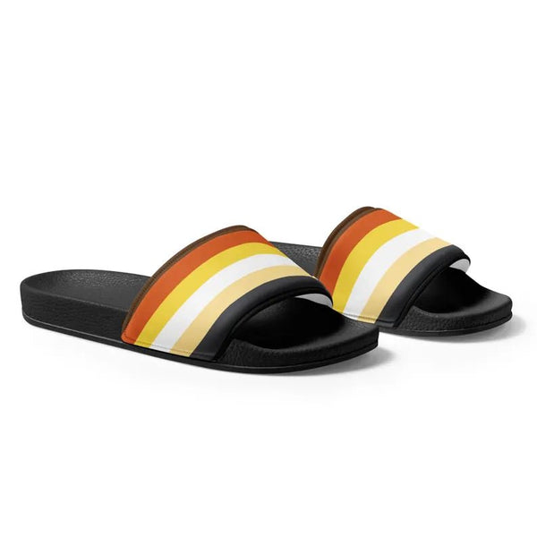 Gay Bear Pride Slippers in striped design, perfect gay gift for Bear Pride.