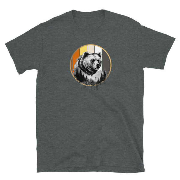 Gay Bear Pride Tshirt Graphic Gay Daddy Bear T-Shirt with bear design on dark fabric.