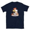 Navy blue shirt featuring stacked cute bear graphics, ideal for gay bear pride apparel.