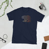 Navy blue gay bear t-shirt featuring geometric bear design, perfect gay pride apparel.