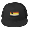 Gay Bear Trucker Hat - Gay Bear Pride LGBTQIA with paw flag design in vibrant colors.