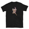 Gay Cupid Daddy Valentines Unisex T-Shirt - Gay Queer Tee Halloween Shirt featuring a muscular cupid graphic on black fabric.