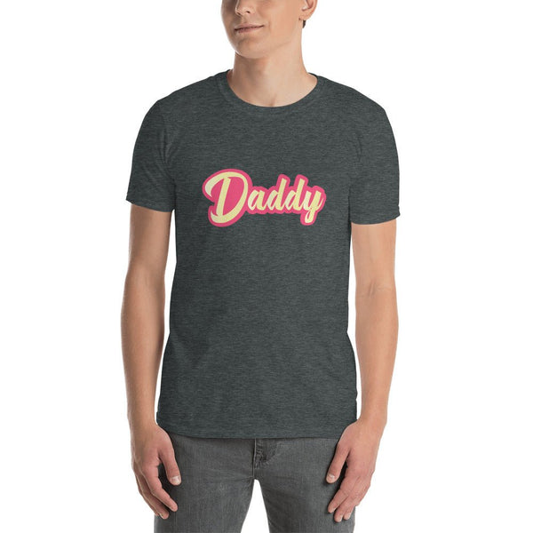Gay Dad Shirt Gay Daddy T-Shirt in dark grey featuring bold 'Daddy' text design.