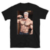 Gay Daddy Jock T-Shirt Bara Pride Outfit Daddy Bear Muscle Bear Gif with muscular man in photo.
