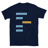 Gay Grindr Hookup Dialogue Shirt featuring text message conversation in blue and yellow.