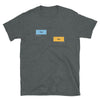 Gay Grindr Hookup Dialogue Shirt - Hey on a dark grey t-shirt with message bubbles.