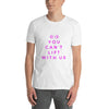 Gay Gym Bros Shirt - Mean Girls Inspired Gay T-Shirt featuring a white tee with pink text.