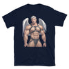 Gay Halloween Angel - Leather Daddy Bear Halloween Shirt featuring a muscular model with angel wings.