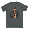 Gay Older Daddy Bear Leather Shirt featuring a muscular man in a leather jacket.