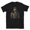 Gay Older Daddy Bear Leather Shirt - Pride Gay Biker Daddy Bear t-shirt featuring a muscular man in leather.
