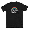 Gay Papa Bear Community Tshirt for Gay Pride Shirt Gay Bear Tee Rainbow on black fabric with rainbow design.