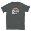 Gay Papa Bear Community Tshirt for Gay Pride Shirt Gay Bear Tee Rainbow in dark grey with rainbow graphic.