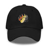 Black cap with colorful bear paw design, representing Gay Pride Bear Bear Paw Hat.