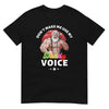 Black t-shirt featuring a muscular Santa with text, funny gay shirt for pride.