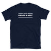 Grade A Beef Flag Shirt PrideT shirt for Gay Bear Men Community 44 on navy cotton fabric.
