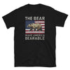 Black gay shirt featuring a bear and American flag with 'Make America Bearable' text.