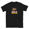 Black gay shirt featuring a bear graphic and 'I Love My Husbear' text.