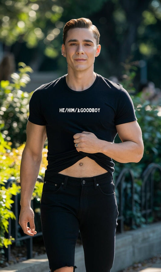 He Him Good Boy, Puplay Gift Funny Pronoun Raunchy Gay Top Pride LGBTQ Breaking Hearts Men&#39;s Gay Pride