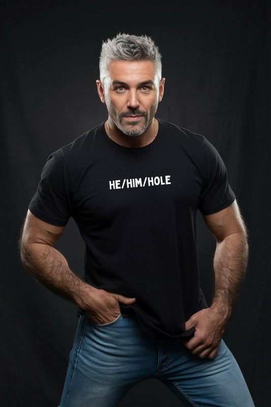 HE HIM Hole Tshirt - Gender Pronouns Shirt, Lgbtq Pride Shirt, Gay Tshirt