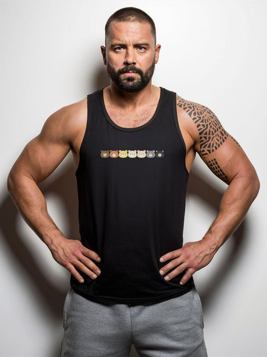 Gay Bear Men Tank Top - Cute Gay Bear Pride Flag Colors