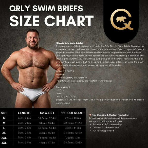 Gay Bear Pride Swim Briefs – Bear Brotherhood Flag Paw Print Swimwear