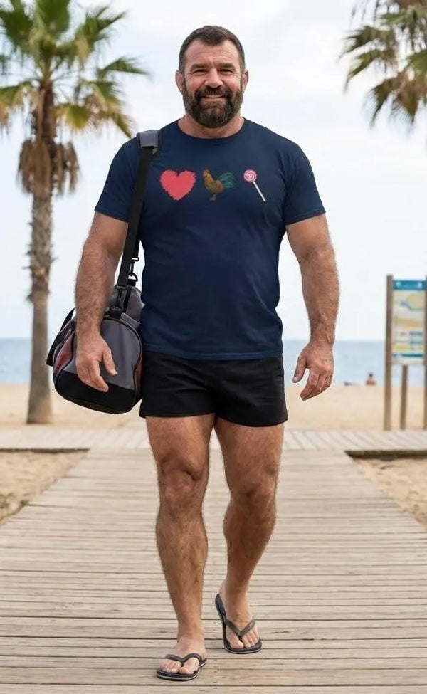 Funny Gay T-Shirt, Heart, Cock, Sucker Emoji T-Shirt