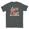 Funny gay shirt featuring hunky Santa with festive text design, Jingle My Bells Daddy Santa Christmas - Tshirt.