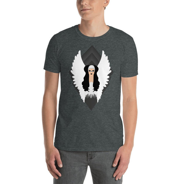Unisex gay shirt featuring Kim Chi Angel graphic design from RuPaul's Drag Race.