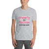 Kinky Tshirt design featuring "Property of Mistress" in pink on a gray tee.