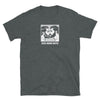 Gray t-shirt featuring graphic of two bearded men kissing, part of Kiss More Boys Pride Shirt.