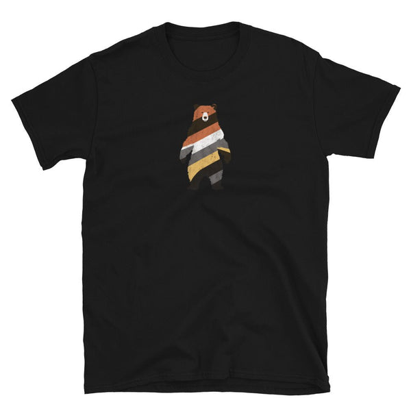 LGBT Gay Men's T-Shirts Daddy Bear Pride - Bear Pride, black shirt with colorful bear design.