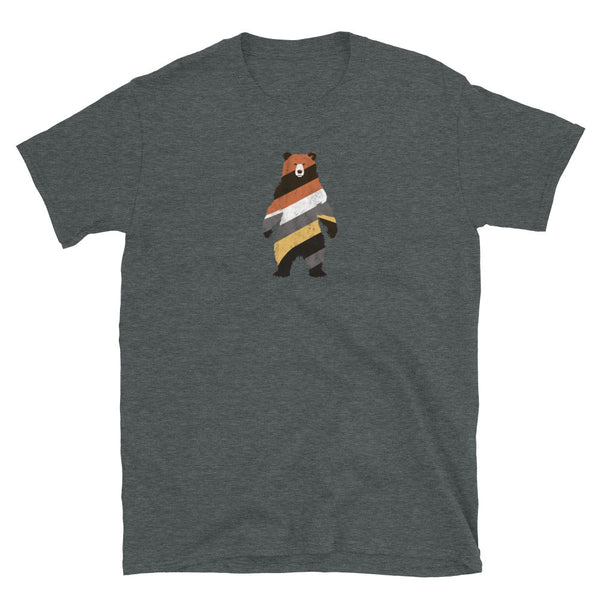 LGBT Gay Men's T-Shirts Daddy Bear Pride - Bear Pride, bear graphic on dark grey shirt.