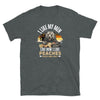 LGBT Gay Men's T-Shirts Daddy Bear Pride - Fuzzy & Juicy Peaches, dark grey shirt with bear graphic.