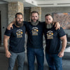 Three men in gay shirts showcasing LGBT Gay Men's T-Shirts Daddy Bear Pride - Fuzzy & Juicy Peaches.