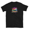 LGBTQ Gaymer Shirt featuring colorful game controllers on black background.