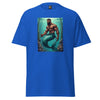 LGBTQ Merpride - Male Merman - Damien Mermaid Shirt in blue featuring a muscular merman graphic.