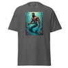 LGBTQ Merpride - Male Merman - Damien Mermaid Shirt with colorful design on grey fabric.